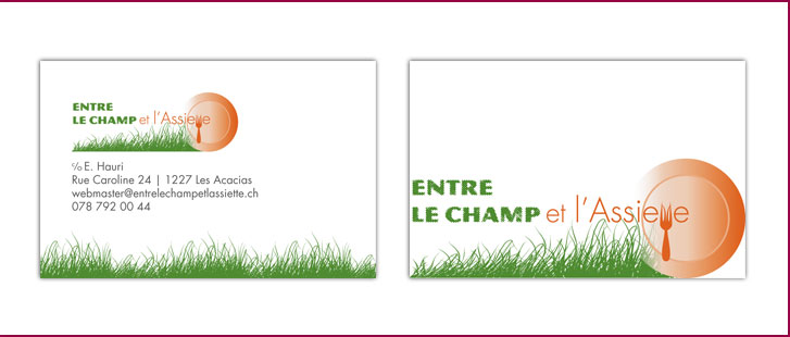 Stationary: visit cards Entre le Champ et l'Assiette