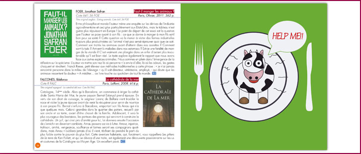 Layout and illustration - 2nd variation with image: 26th and 27th page BMU - Envie de Lire nº 32