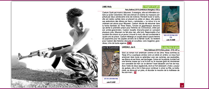 Layout - 1st variation with image: 40th and 41th page BMU - Envie de Lire nº 30
