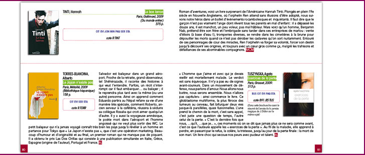 Layout - 4th variation: 80th and 81st page BMU - Envie de Lire nº 30
