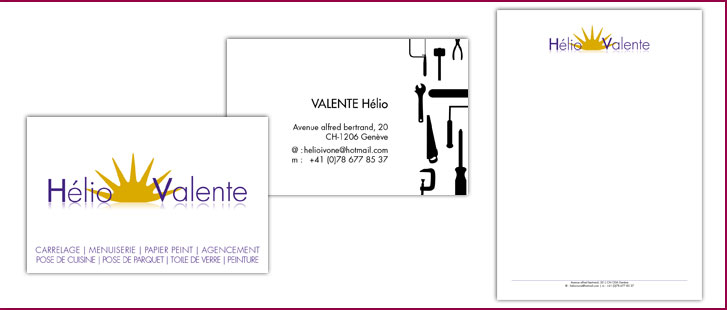 Stationary: visit cards & letterhead Hélio Valente